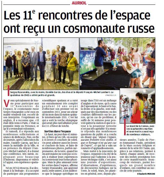 Article dans la presse locale