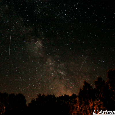 La Voie Lactée depuis le Quercy, avec au passage trois satellites...