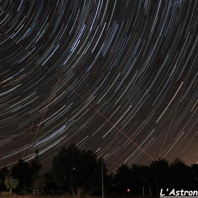 Filé d'étoiles sur l'horizon EST (10 Août 2018)